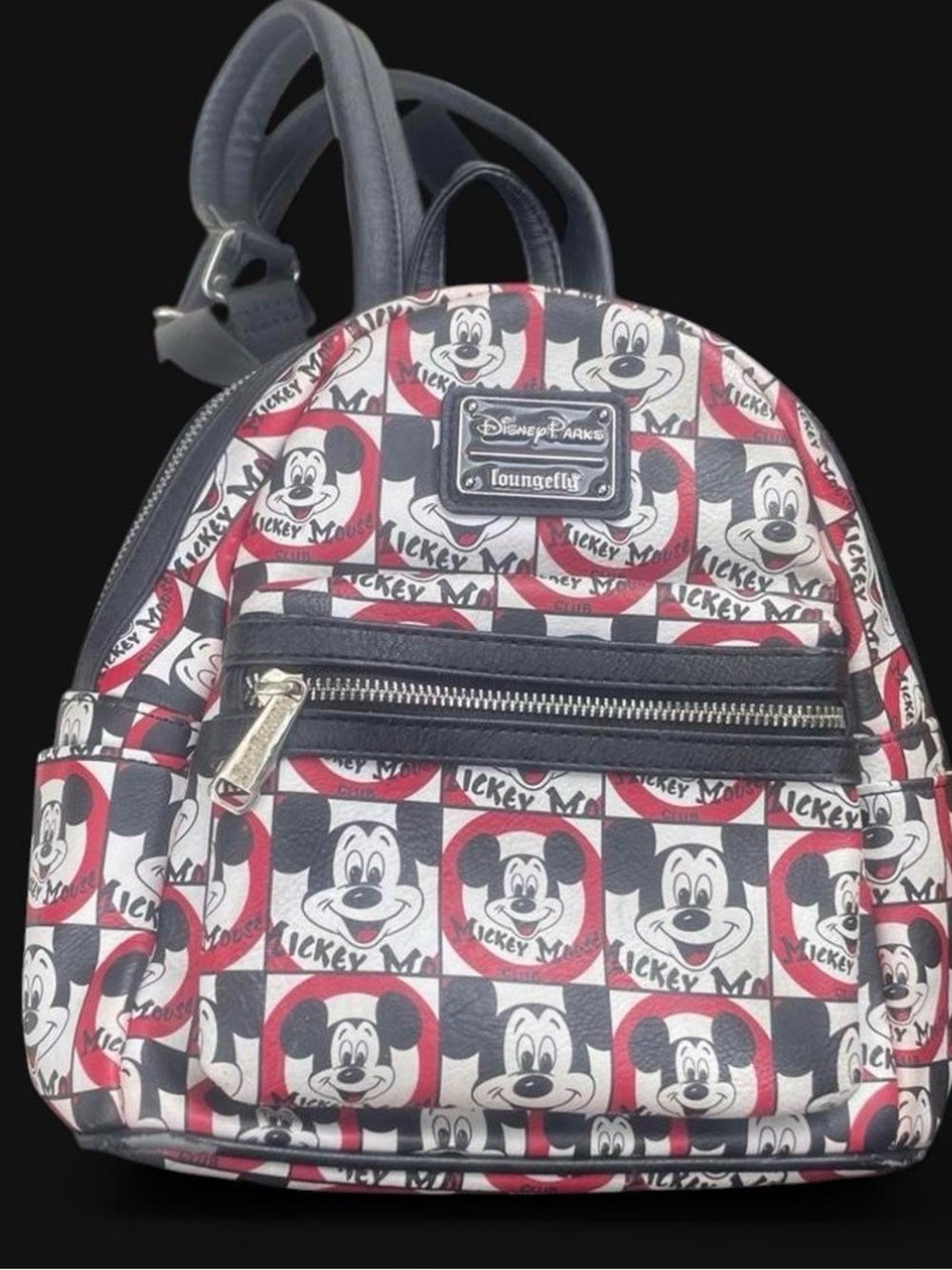 Disney Parks Loungefly Mickey Mouse Club Mini Backpack - Red, Black, White